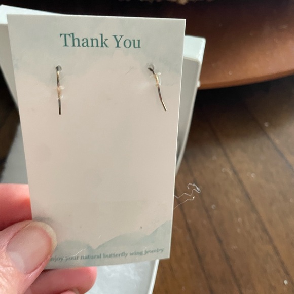 Green and Black Butterfly Wing Earrings Never Worn - Picture 4 of 4